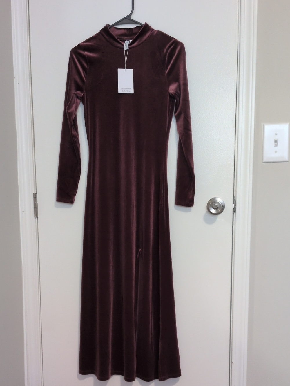 NWT & Other Stories Burgundy Velvet Maxi Dress